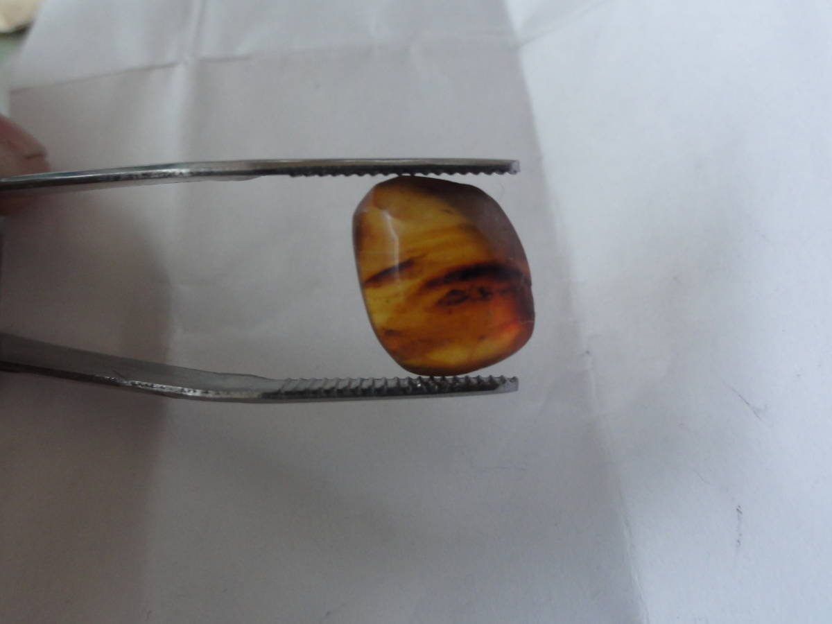 3.2ct Bloom amber amber insect entering Myanma honey yellow 