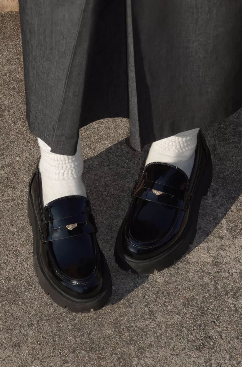 ZARA コインローファー トラックソールローファー 37 24 0 ZARA コインローファー トラックソールローファー 37 24 0