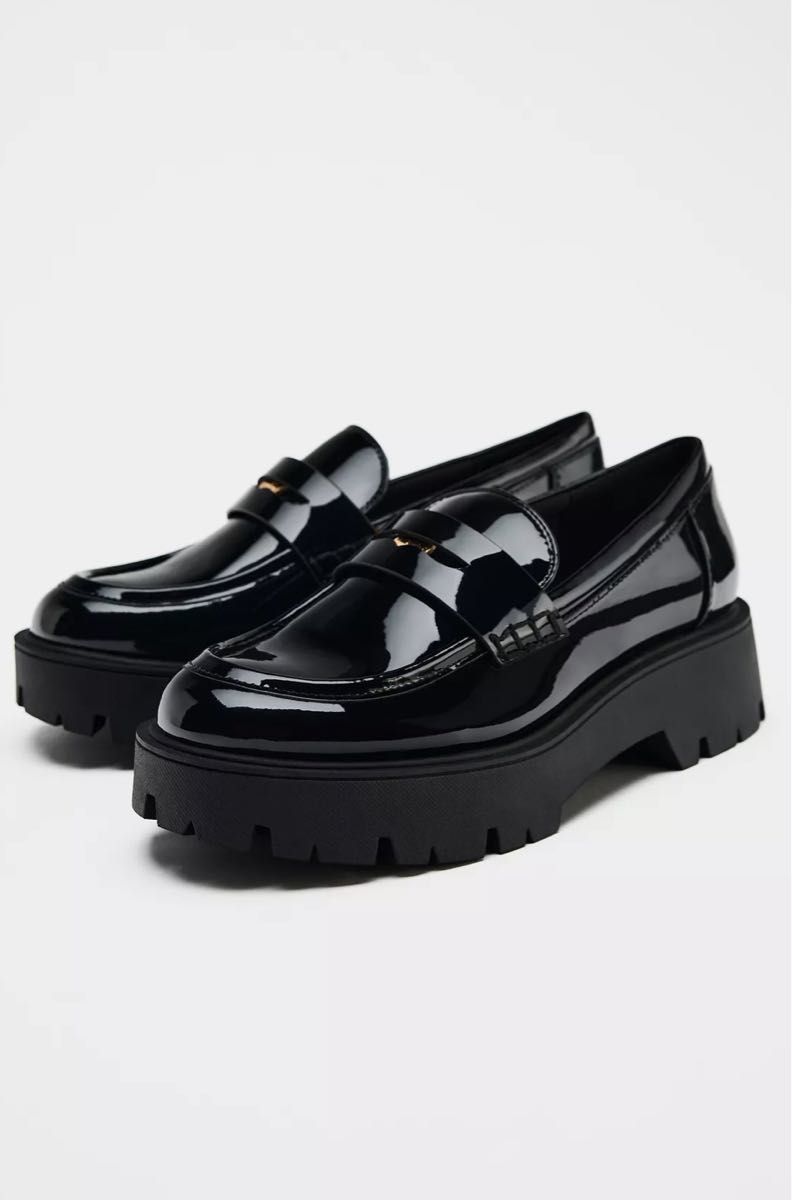 ZARA コインローファー トラックソールローファー 37 24 0 ZARA コインローファー トラックソールローファー 37 24 0