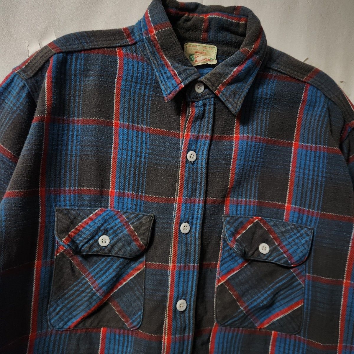 60s FIVE BROTHER ファイブブラザー 森タグ マチ付 ネルシャツ 60s FIVE BROTHER ファイブブラザー 森タグ マチ付 ネルシャツ