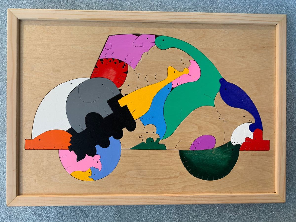 Paypayフリマ 木のパズル M 動物パズル ワーゲン 木製パズル どうぶつパズル 手作り 恐竜