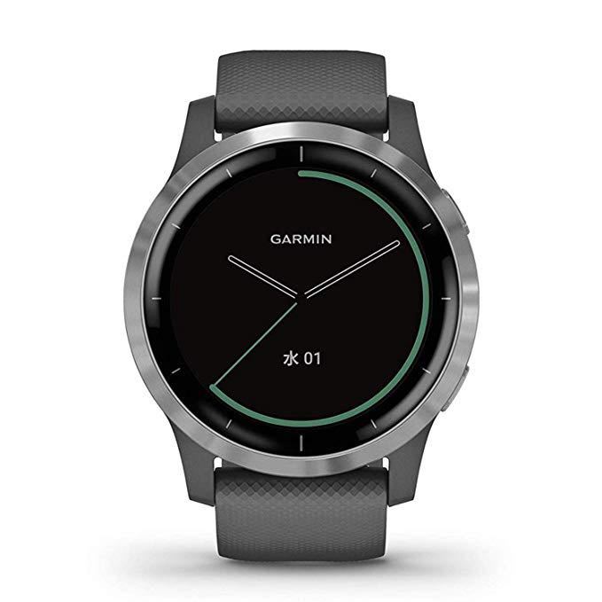 新品★送料無料★GARMIN(ガーミン) vivoactive4 GPSスマートウォッチ 最大5日間稼働 音楽再生機能 防水 心拍計 歩数計 シャドウグレー_画像1