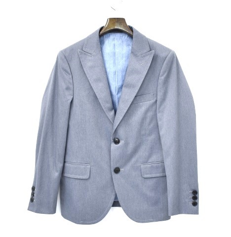 Mr.GENTLEMAN（ミスタージェントルマン）COTTON BLAZER GRAY L コットンテーラードジャケット ブレザー2B JACKET2ボタンMISTERGENTLEMAN