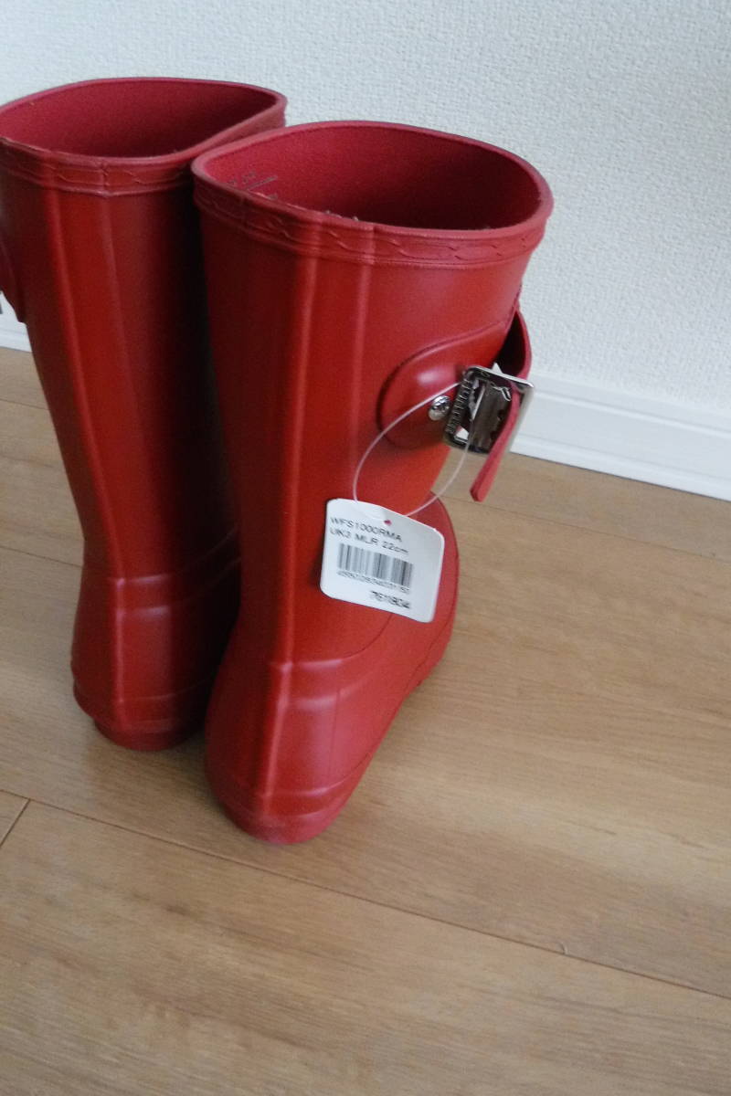 tax un- necessary special price new goods!HUNTER Hunter dark red Short rain boots boots! regular price 18150 jpy! lady's Kids 22 centimeter 