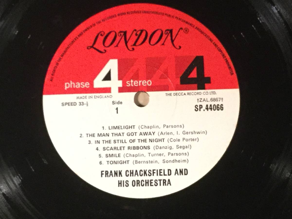 LP(フェーズ4 )●『LIMELIGHT』FRANK CHACKSFIELD & HIS ORCHESTRA●良好品！_画像5