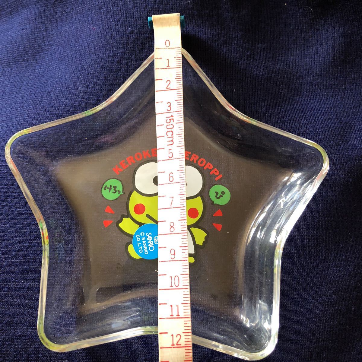 * retro * ultra rare rare goods Sanrio 1990 year made Kero Kero Keroppi star type glass plate 2 pieces set that time thing old Sanrio Mark 
