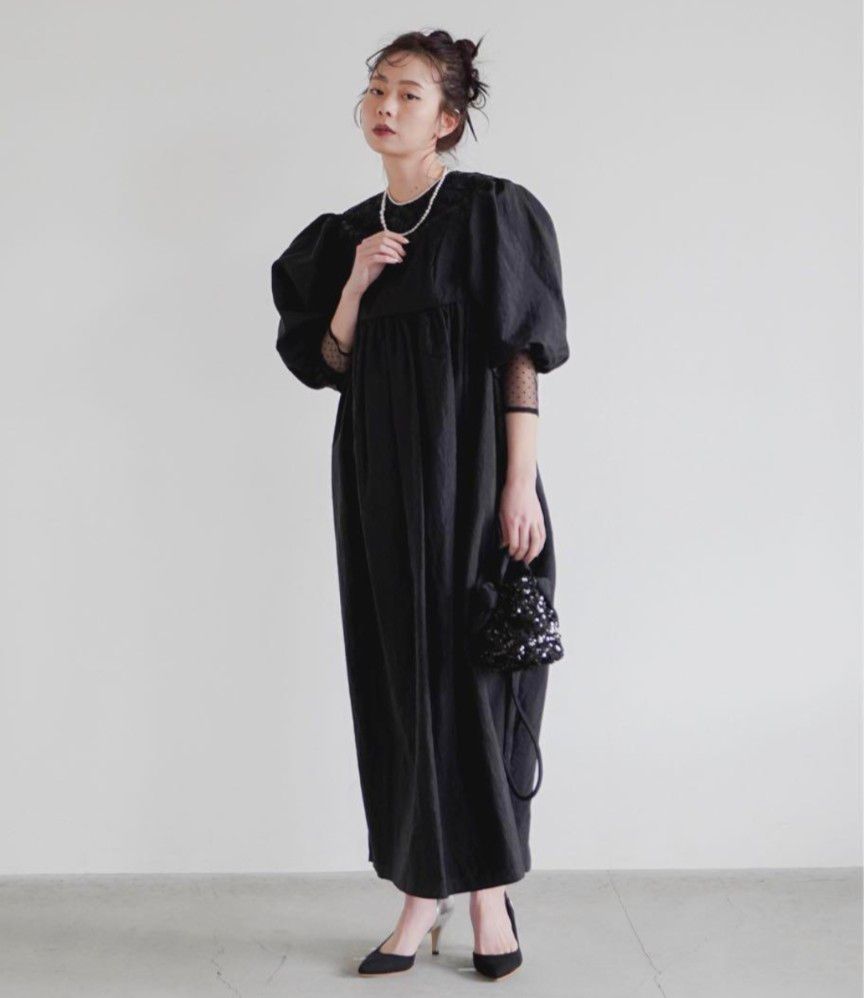 kaene(カエン) ドレス 2wayオフショルドレス ブラック kaene(カエン) ドレス 2wayオフショルドレス ブラック