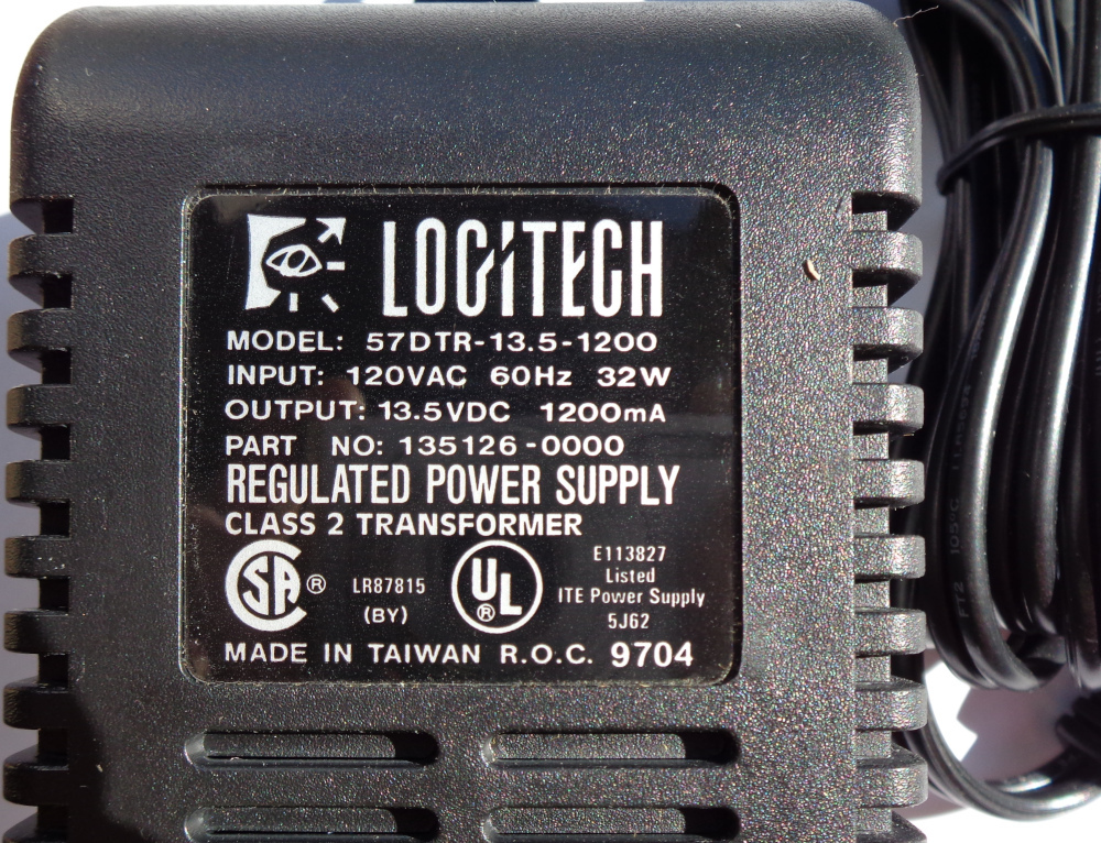  new old goods AC adaptor LOGITECH 57DR-13.5-1200 120VAC 32W