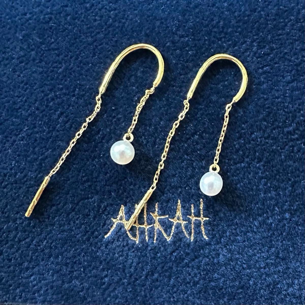 AHKAH K18YG スイングパールピアス あこやパール ピアス AHKAH K18YG スイングパールピアス あこやパール ピアス