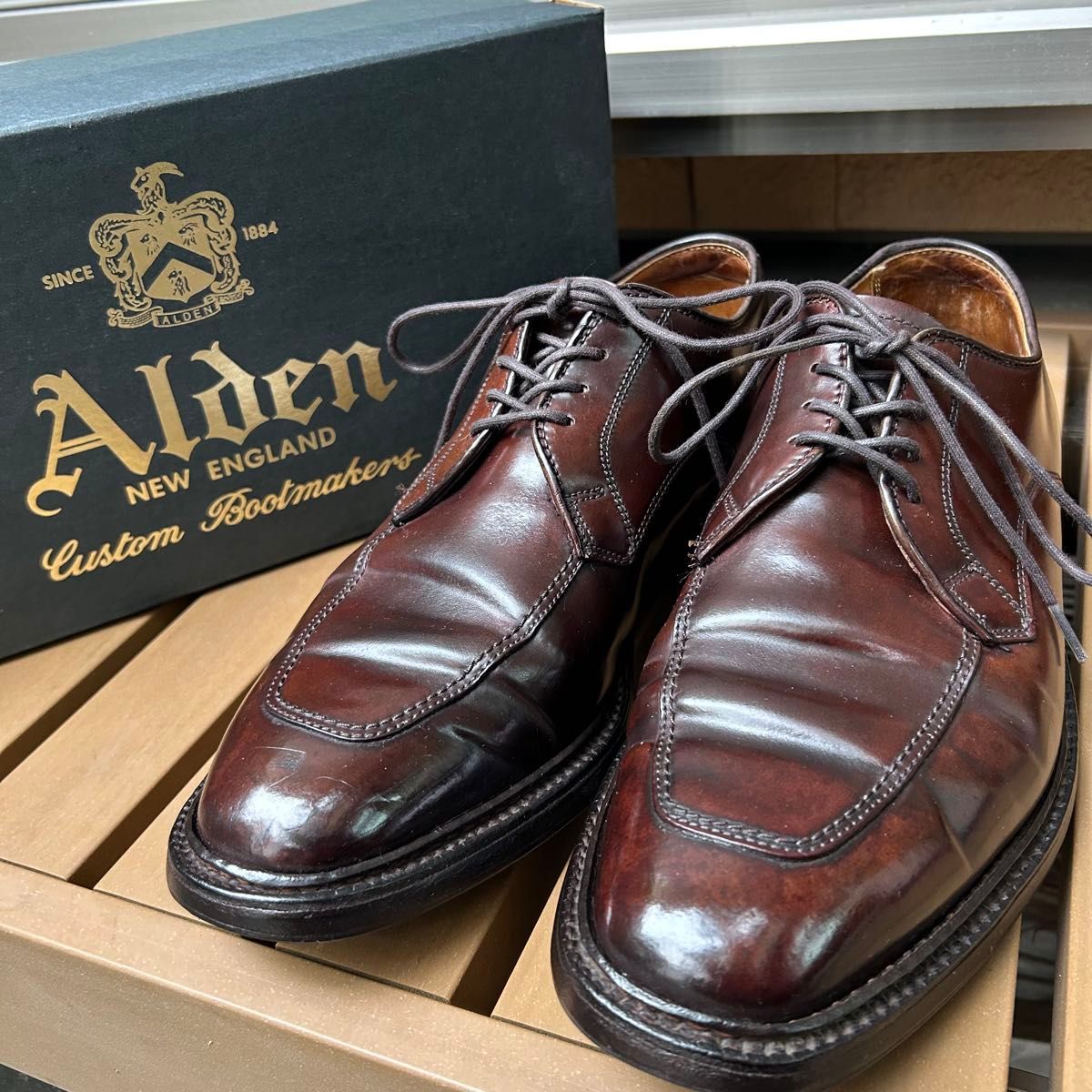 Alden コードバン スクエアトゥ Uチップダービー 7 1/2D|Yahoo Alden コードバン スクエアトゥ Uチップダービー 7 1/2D|Yahoo