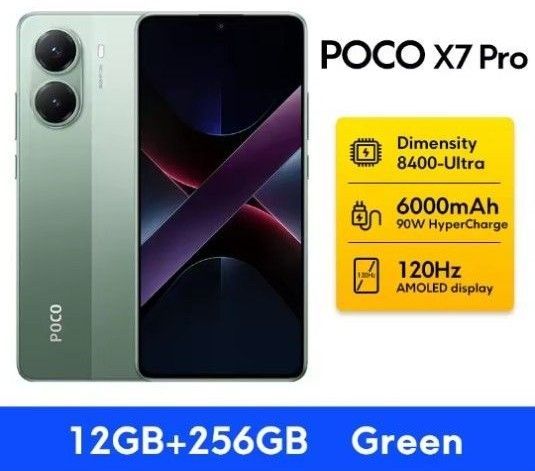 Xiaomi poco X7 pro 12 256GB グリーン ガラスフィルム poco x7 pro 12GB 256GB グリーン ガラスフィルム付き アンドロイド