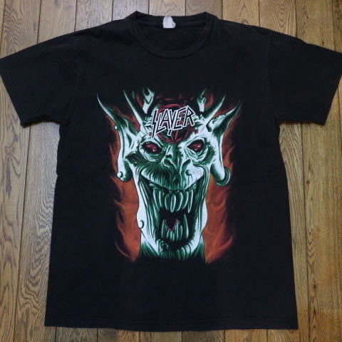 SLAYER SKULL Tシャツ ブラック スレイヤー スカル 半袖 両面 プリント ロゴ バンド ロック スラッシュメタル バンT_画像1