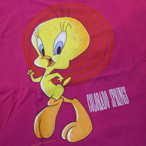 ヤフオク 90s Usa製 Looney Tunes Tweety Tシャツ L ピン