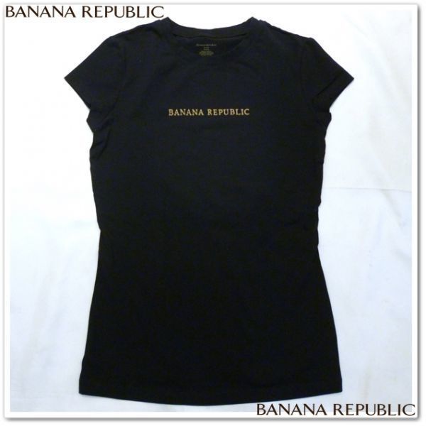 バナナリパブリック　レディース　半袖　Tシャツ　バナリパ　BANANA REPUBLIC　インポート　トップス　シンプル　ロゴ　アメリカ　黒　S_画像1