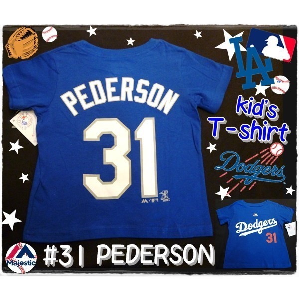 キッズ　MLB　半袖　Tシャツ　 Los Angeles Dodgers　ドジャース　#31　PEDERSON　ピーダーソン　３Ｔ　95ｃｍ　アメリカ　野球　メジャー_画像1