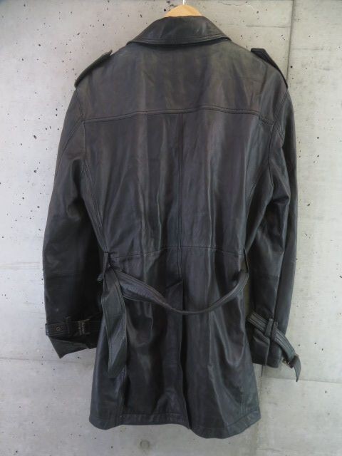 0130b13◇最高級◇CHARINGRAM 羊革ラムレザー トレンチコート LL 0130b13◇最高級◇CHARINGRAM 羊革ラムレザー トレンチコート LL