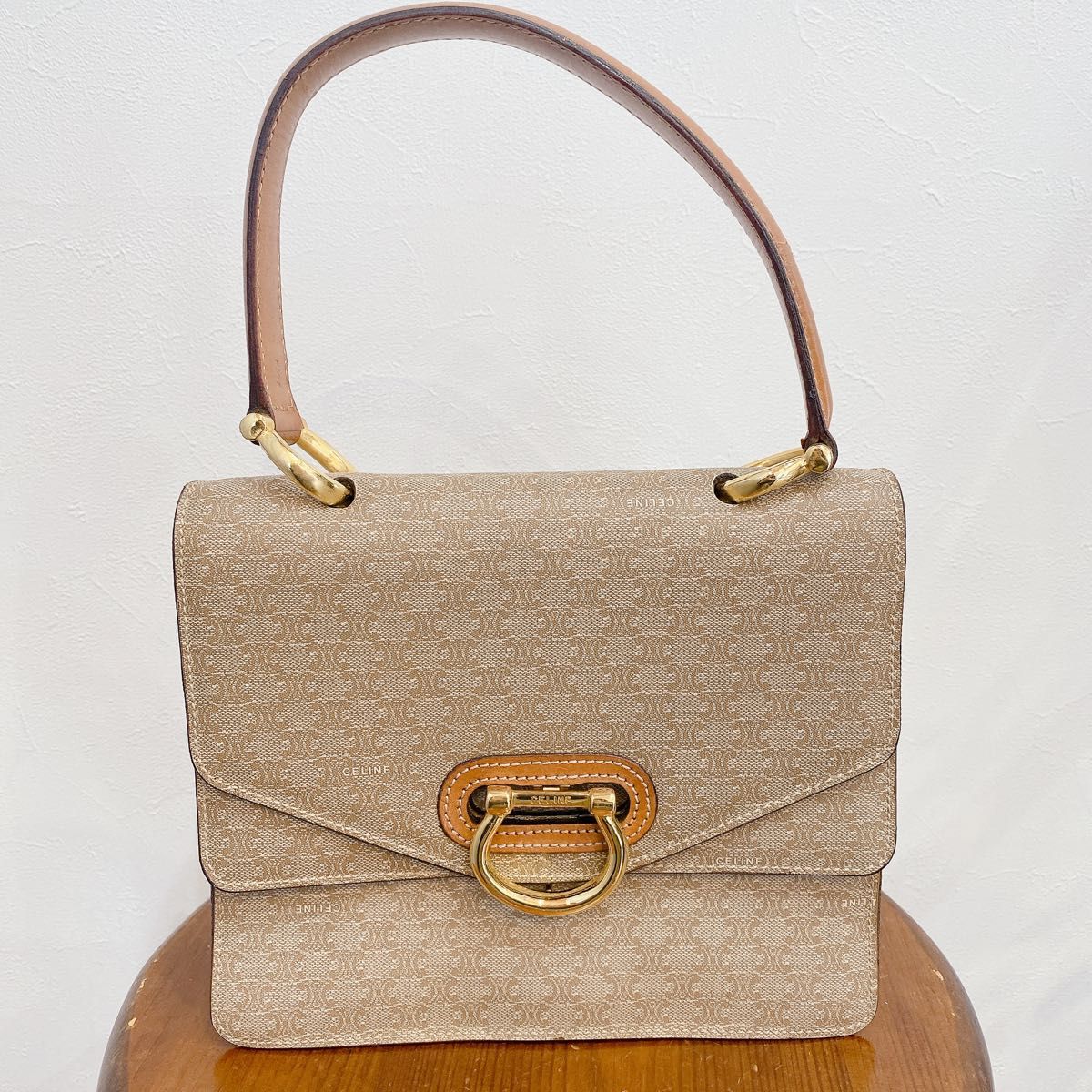CELINE セリーヌ ダブルフラップ ハンドバッグ マカダム