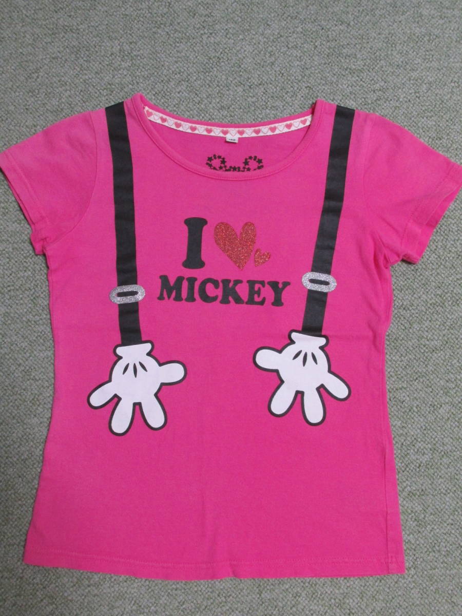 ディズニー ♪ ミッキーのサスペンダープリント 半袖Tシャツ　140_画像1