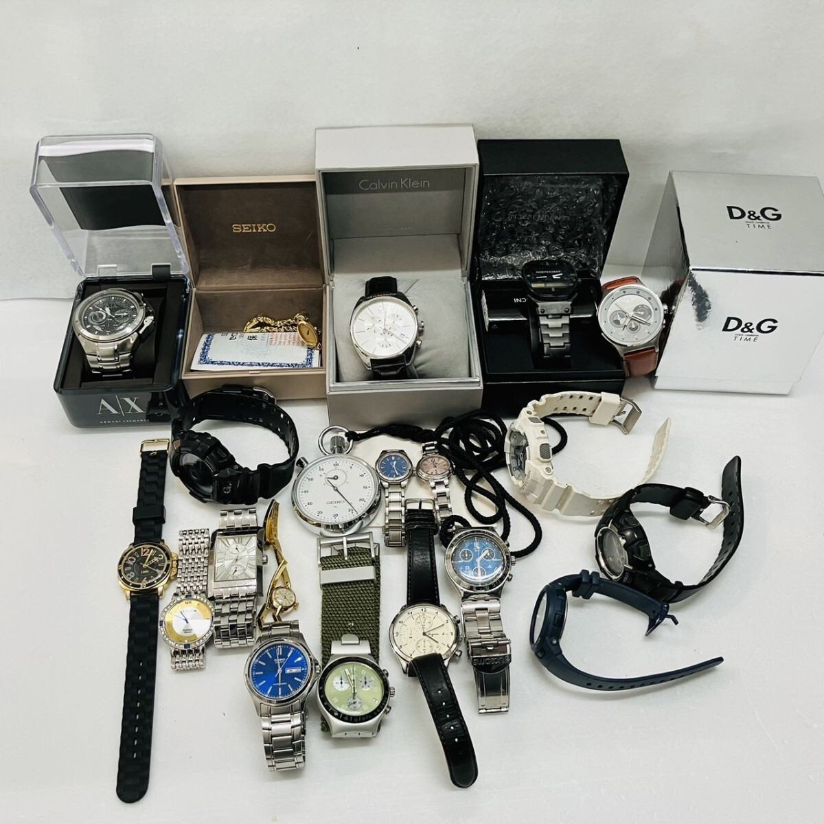 M381-3000 □ 腕時計 まとめ 20点 SEIKO CASIO CK A/X D&G J M381-3000 □ 腕時計 まとめ 20点 SEIKO CASIO CK A/X D&G J