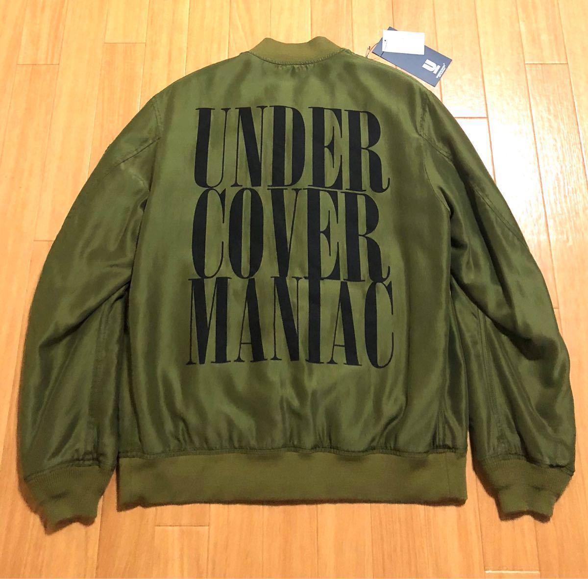 undercover maniac ma1 ジップブルゾン シルク混 布パッチワーク 腕章 ツギハギ ジャスティンビーバー着 ミリタリーブルゾン プリント ma-1_画像1