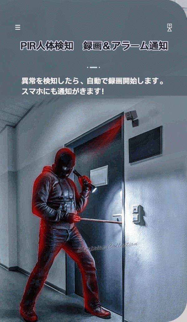 防犯カメラ 人感センサー 長時間録畫 ワイヤレス wifi 無線 SDカード録畫 充電式 音聲記録 屋內(nèi) Fowl AP接続 10時間録畫 S50★