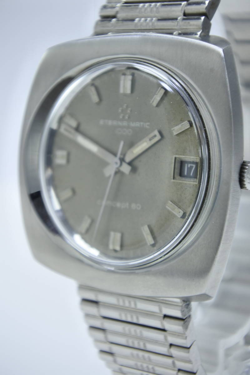*** 1960 period Switzerland high class name machine ETERNA MATIC 1000 concept 80 self-winding watch gentleman wristwatch ultimate . beautiful goods 