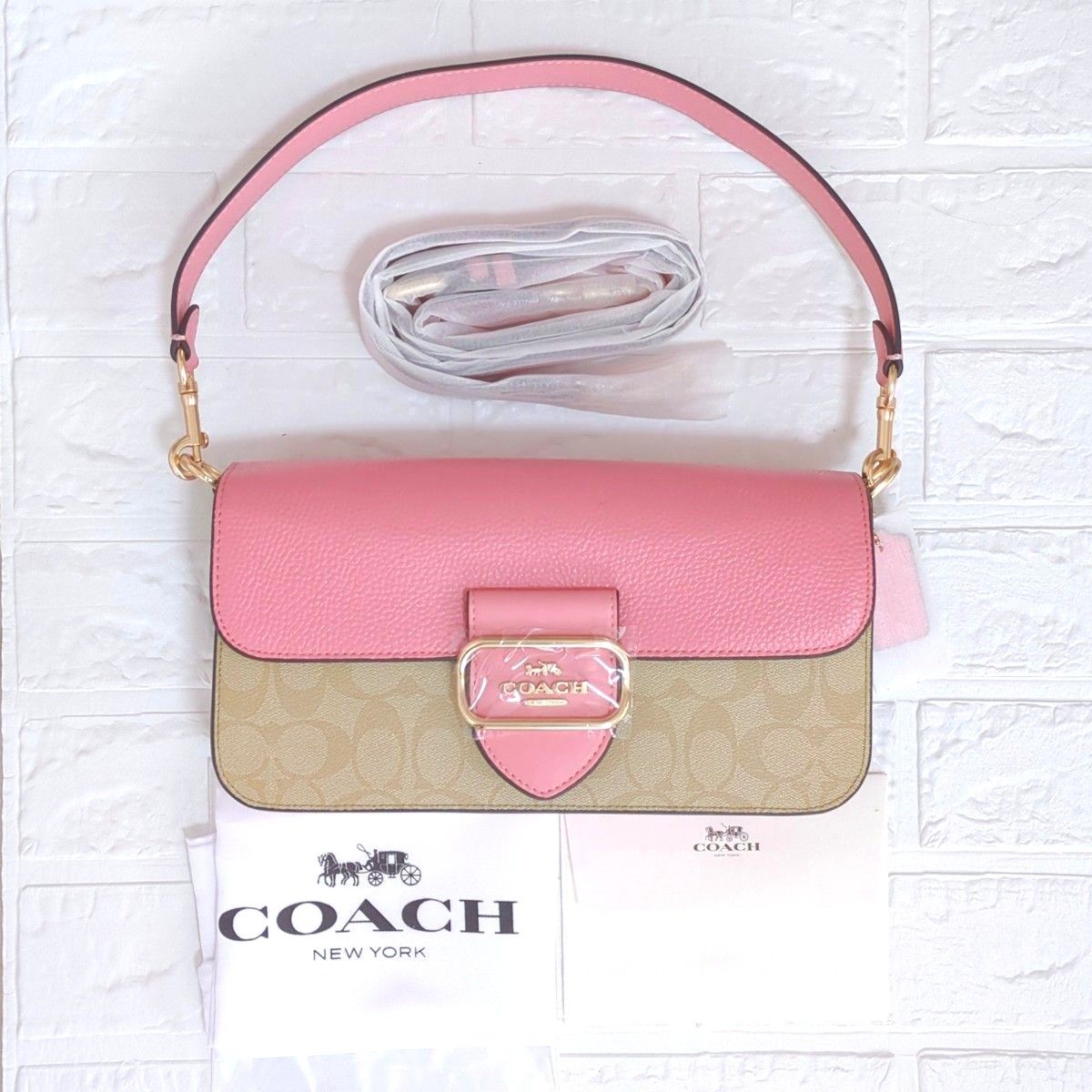 コーチ COACH ハンドバッグ ショルダーバッグ クラッチバック ピンク ベージュ パイソン柄 ヘビ柄 可愛い おしゃれ
