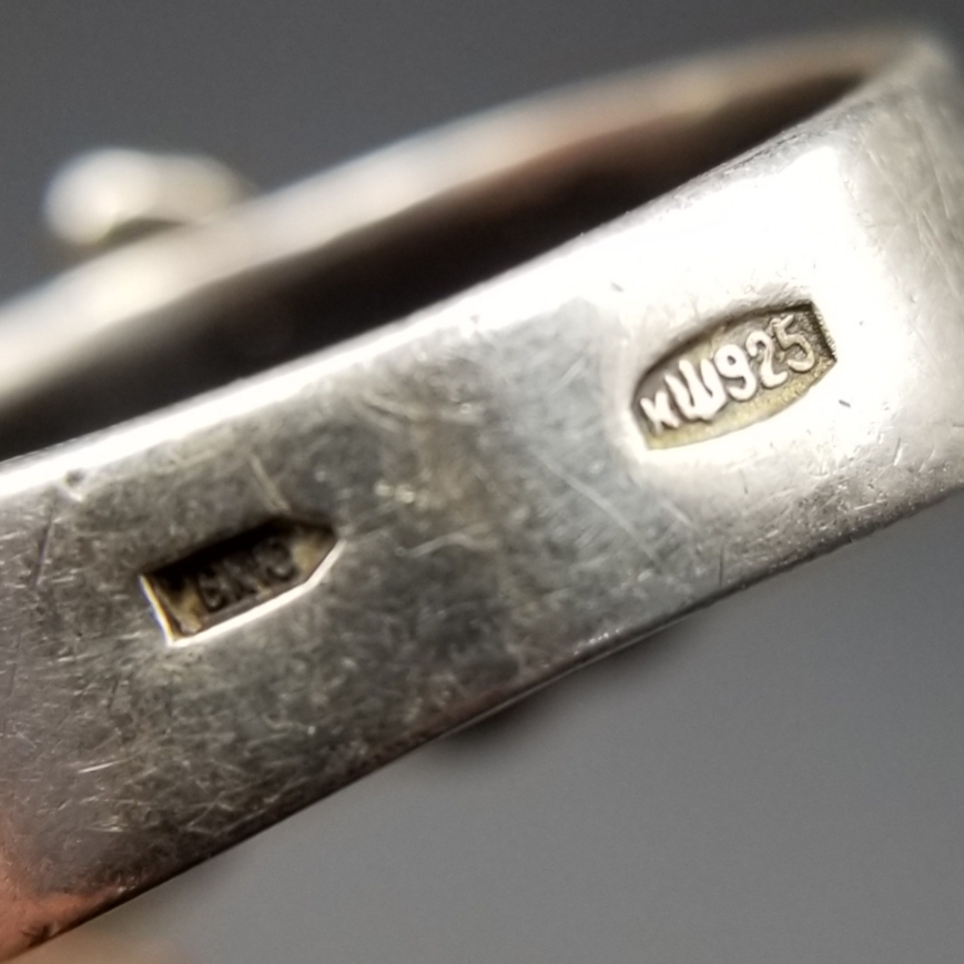 ウクライナ ヴィンテージ 葉っぱと蔓 925 シルバー フローラル リング 銀 幅広 テーパード 指輪 大ぶり 存在感 ユニセックス Y22-F_画像5