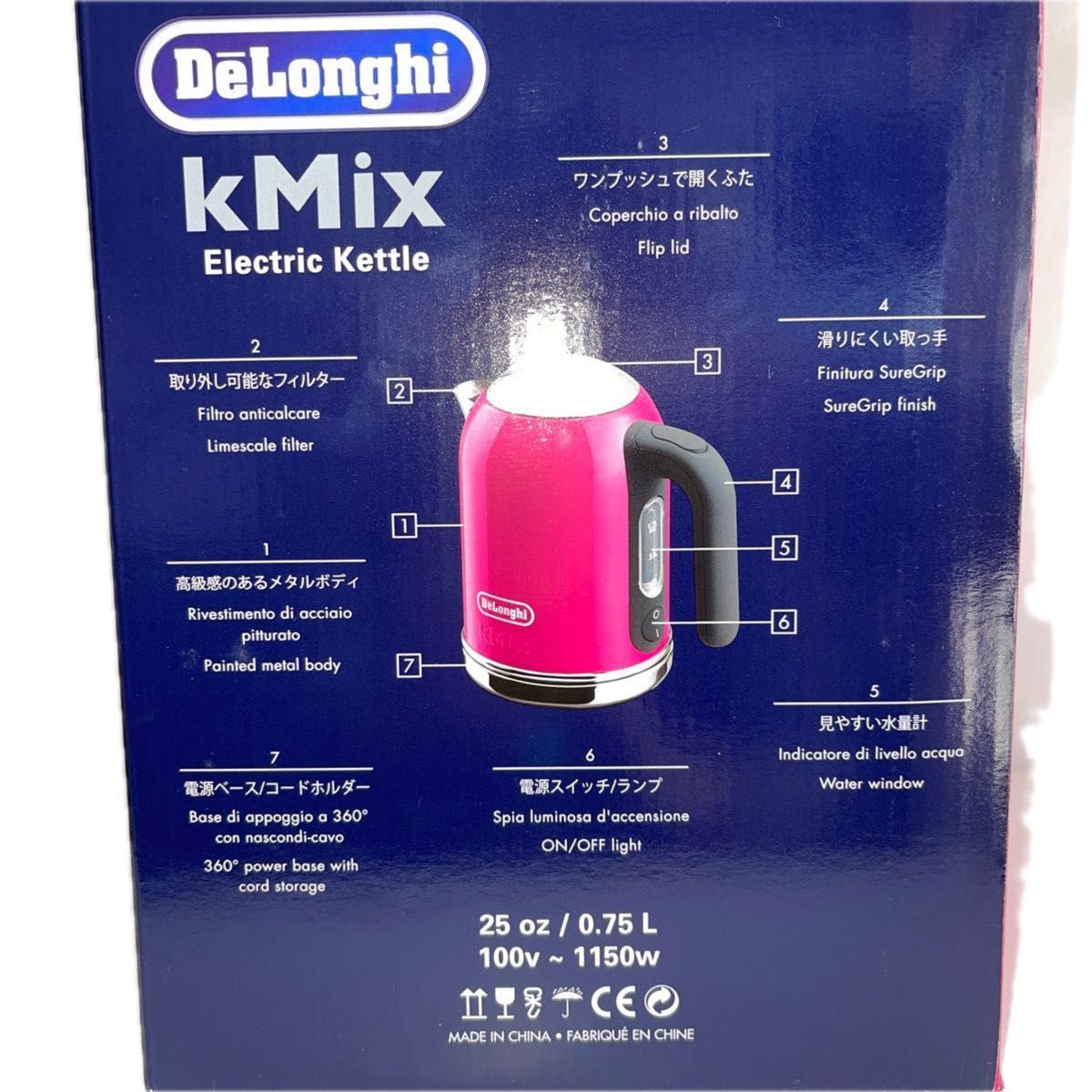 未使用デロンギ ケーミックス電気ケトル SJMO10J 専用箱付 未使用デロンギ ケーミックス電気ケトル SJMO10J 専用箱付