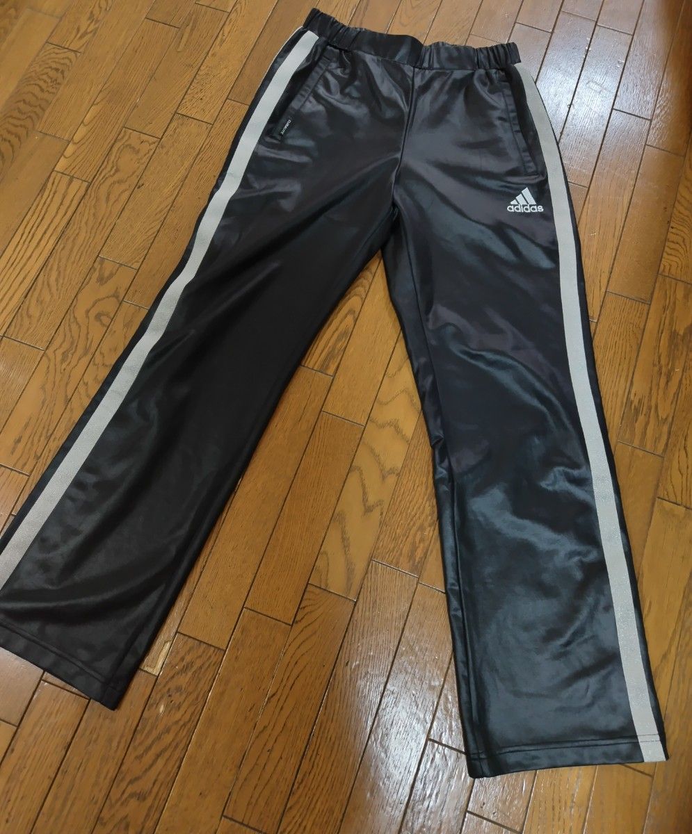 adidas アディダス コーティング ジャージ ジャケット 黒銀 adidas アディダス コーティング ジャージ ジャケット 黒銀