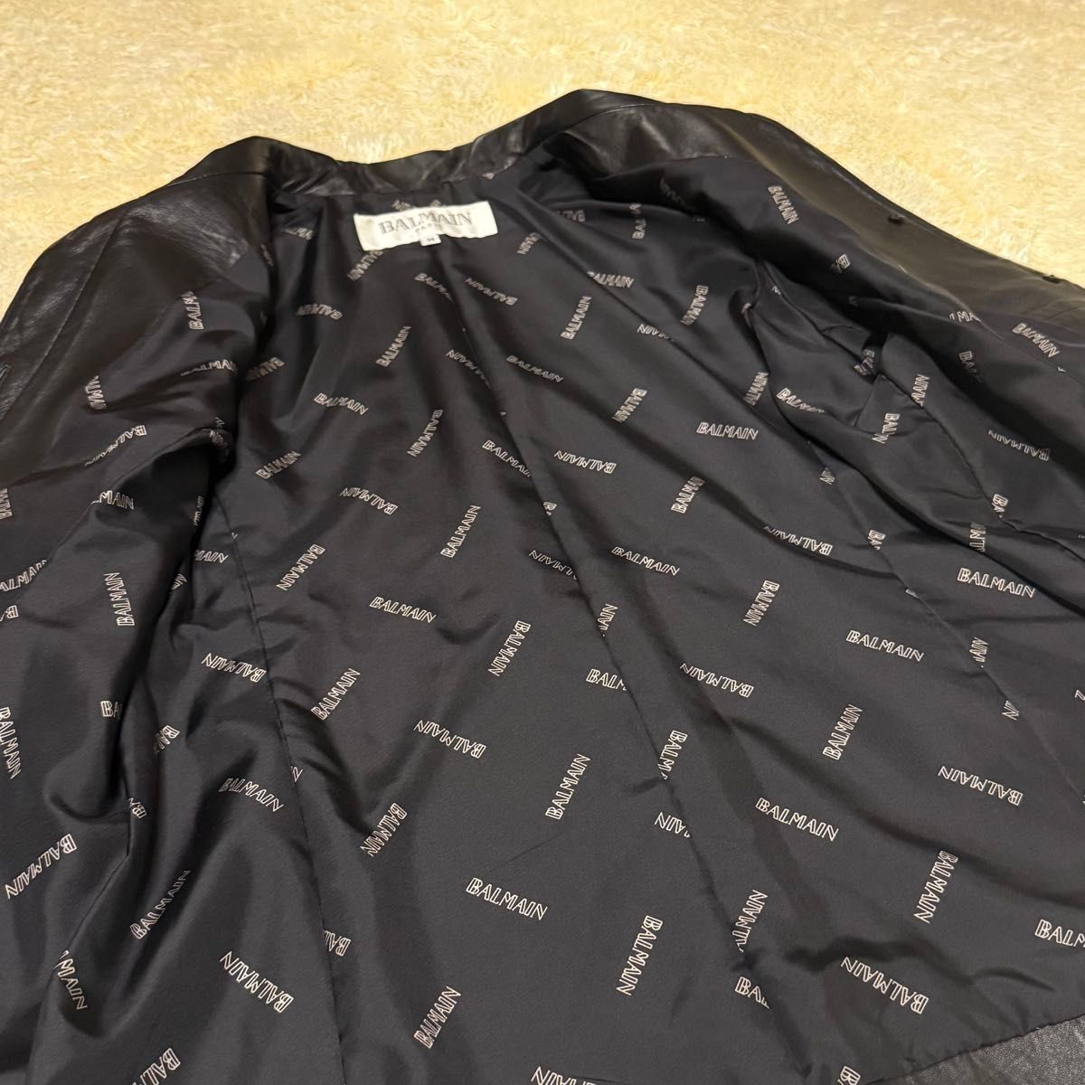 美品】BALMAIN バルマン レザージャケット 羊革 本革 ラムレザー 美品】BALMAIN バルマン レザージャケット 羊革 本革 ラムレザー
