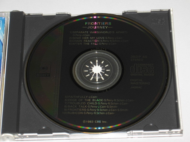 CD ジャーニー (Journey) 『フロンティアーズ/Frontiers』金レーベル CBS/SONY 初期盤_画像3