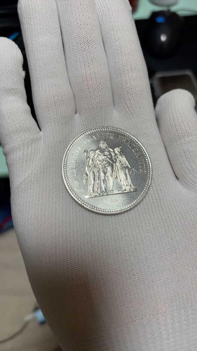 50フラン銀貨美品