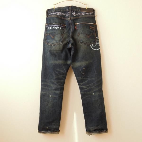 levi's fenom × UE デニム 505 disco クラッシュ加工 L(m-054)_画像2