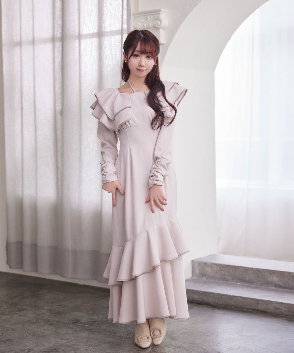 Ros Muse ロゼミューズ piping square collar dress ワンピース Ros Muse ロゼミューズ piping square collar dress ワンピース