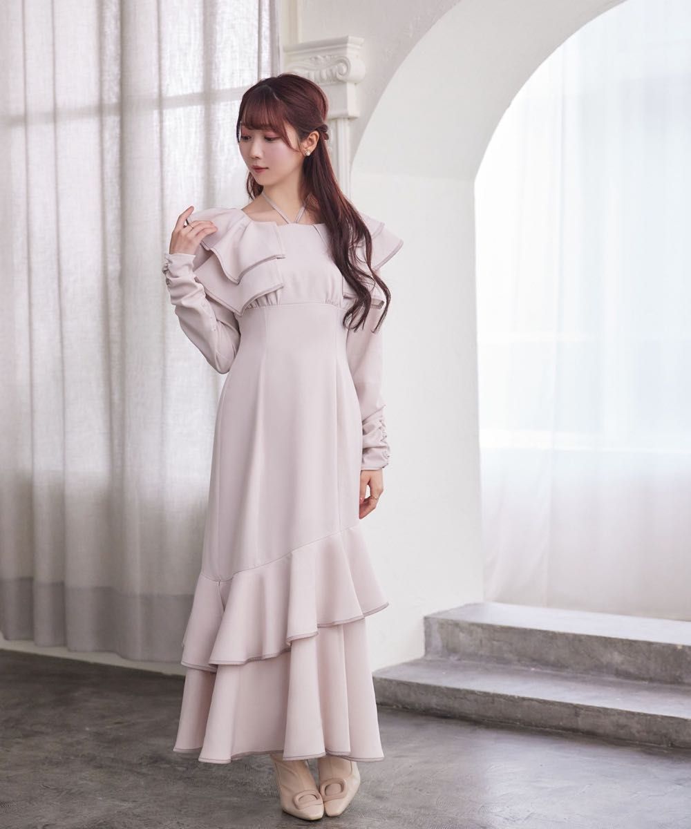 Ros Muse ロゼミューズ piping square collar dress ワンピース Ros Muse ロゼミューズ piping square collar dress ワンピース