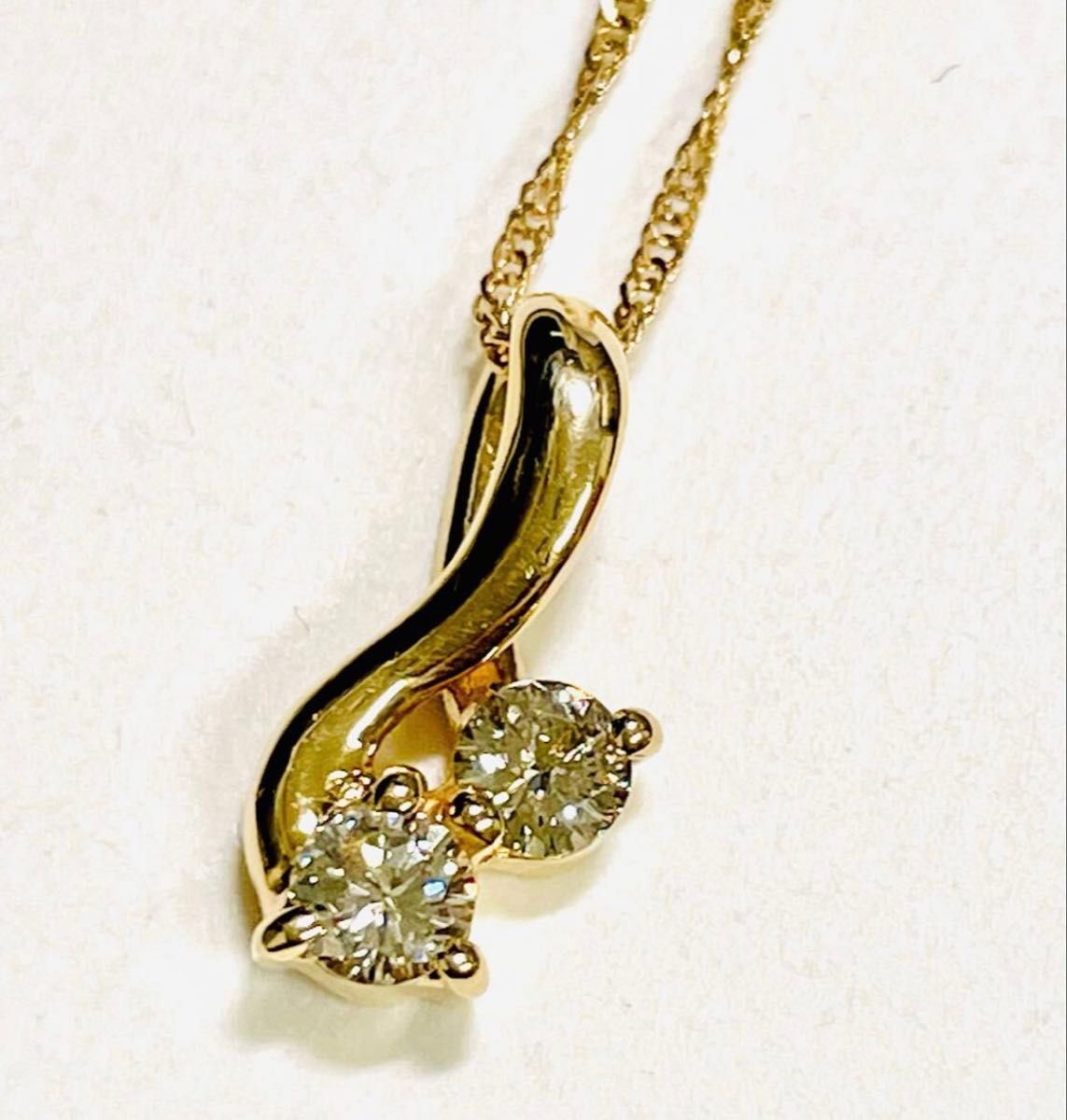 ☆K18 ダイヤ0.20ct付きペンダントネックレス☆