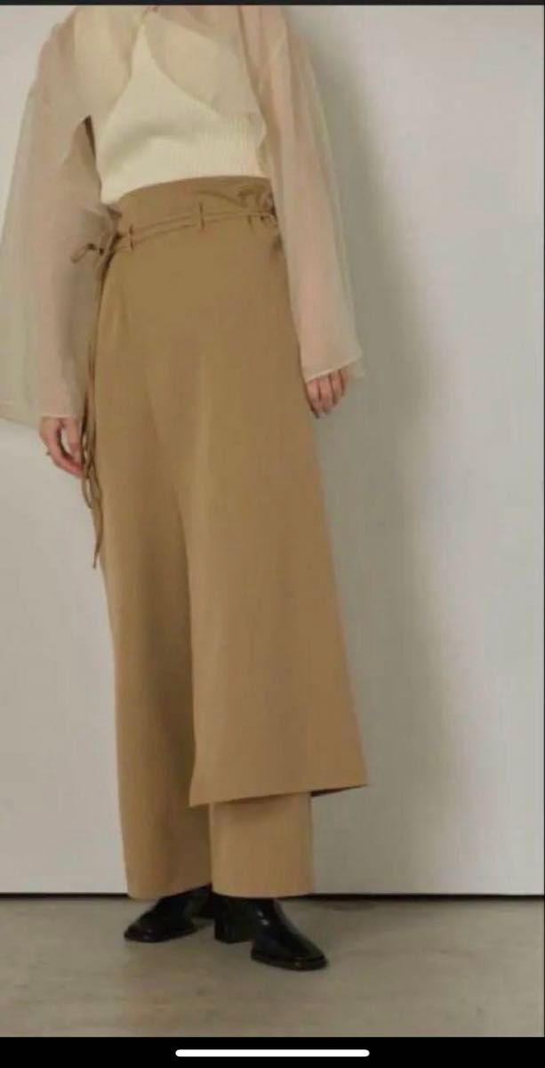 タグ付き eaphi ベルトリボンレイヤードパンツ スカート