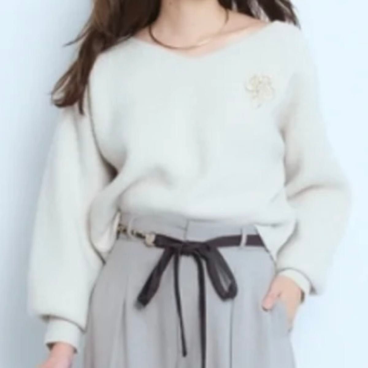 ジャスグリッティー JUSGLTTY 2WAYウールカシミヤ プルオーバー ジャスグリッティー JUSGLTTY 2WAYウールカシミヤ プルオーバー