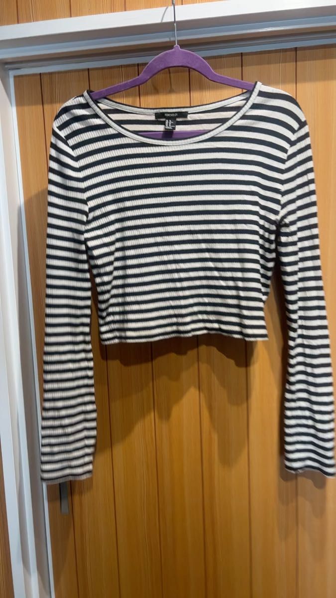 値下げ フォーエバー21 ボーダー 長袖 カットソー トップス 長袖Tシャツ