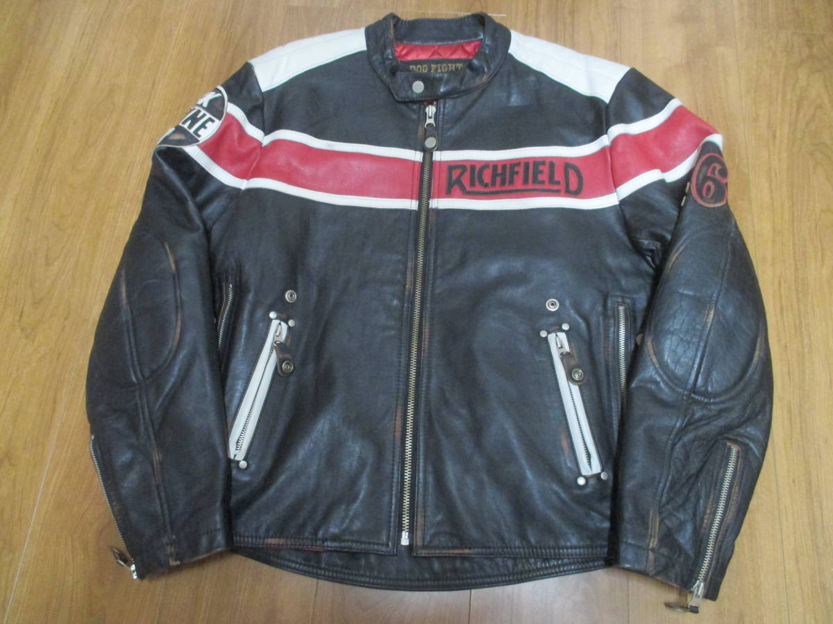 DOG FIGHT dog faitoRICHFIELD used processing cow leather leather tedo rider's jacket size 5