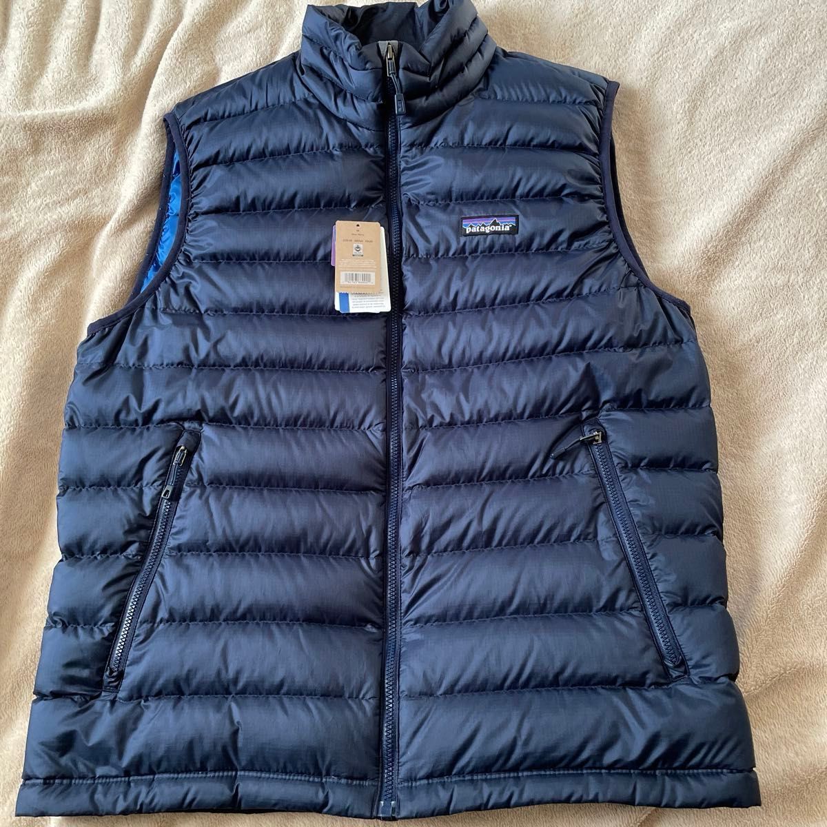 00年 patagonia パタゴニア パフボール ベスト S ブルーリボン ☆ パタゴニア パフボール ベスト(S) 2000年 ブルーリボン