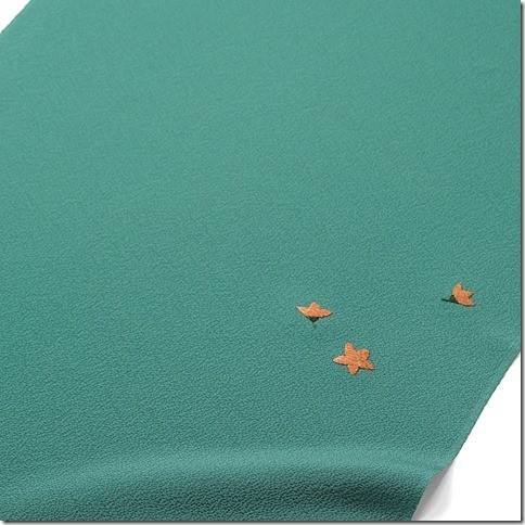 付下げ 伊と幸 刺繍 ちりめん 鴨の羽色 着尺 反物 訳あり 在庫保管品