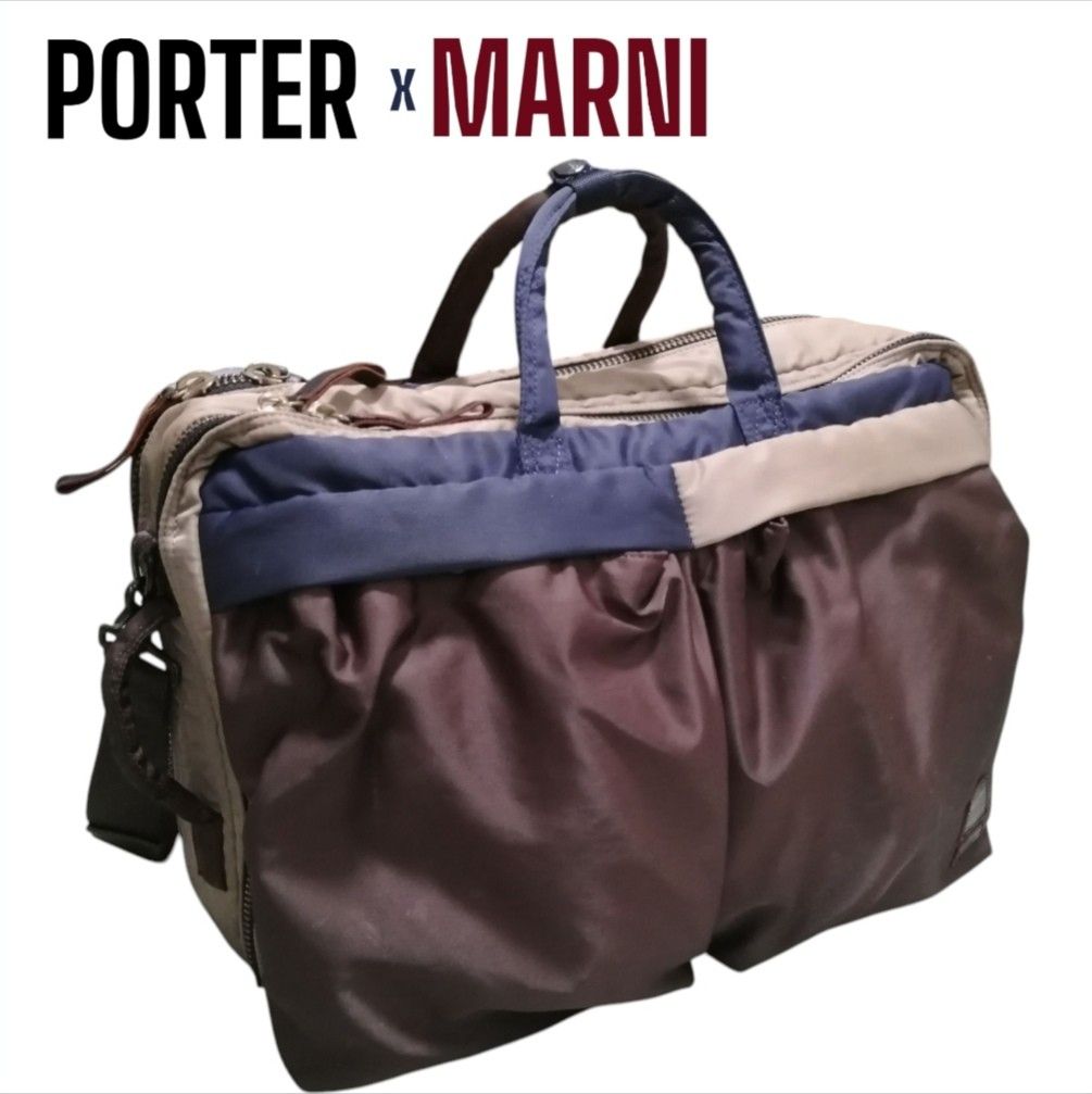 レア】MARNI × PORTER 3WAY ビジネスバッグ タンカー ポーター レア】MARNI × PORTER 3WAY ビジネスバッグ タンカー ポーター