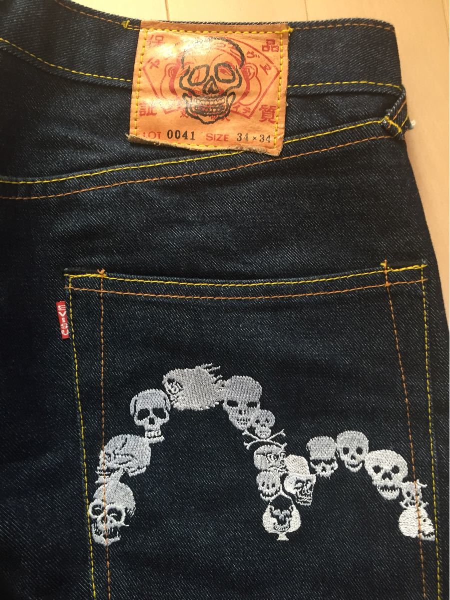 EVISU 風 ジーンズ スカル 骸骨 EVISU 風 ジーンズ スカル 骸骨