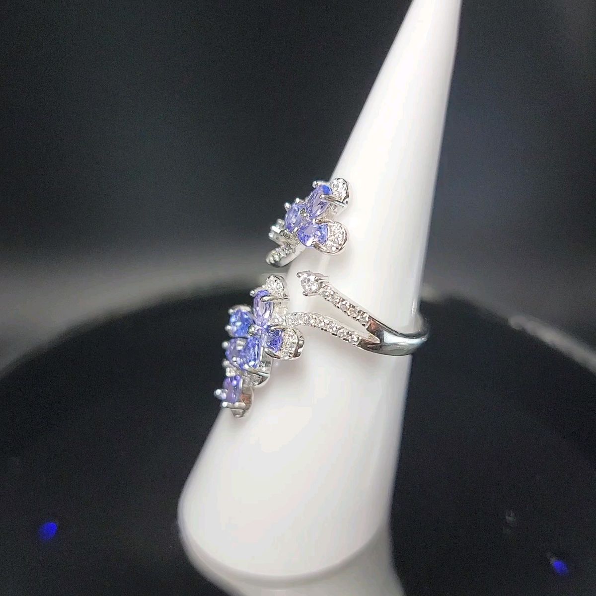 高品質【新品】天然タンザナイト フリーサイズリング silver925 ★ ゴージャス!