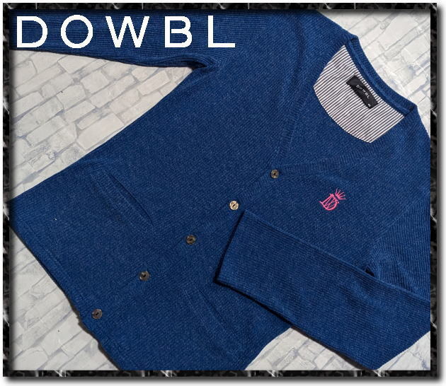 ★DOWBL　ダブル　刺繍入りニットカーディガン　青★_画像1