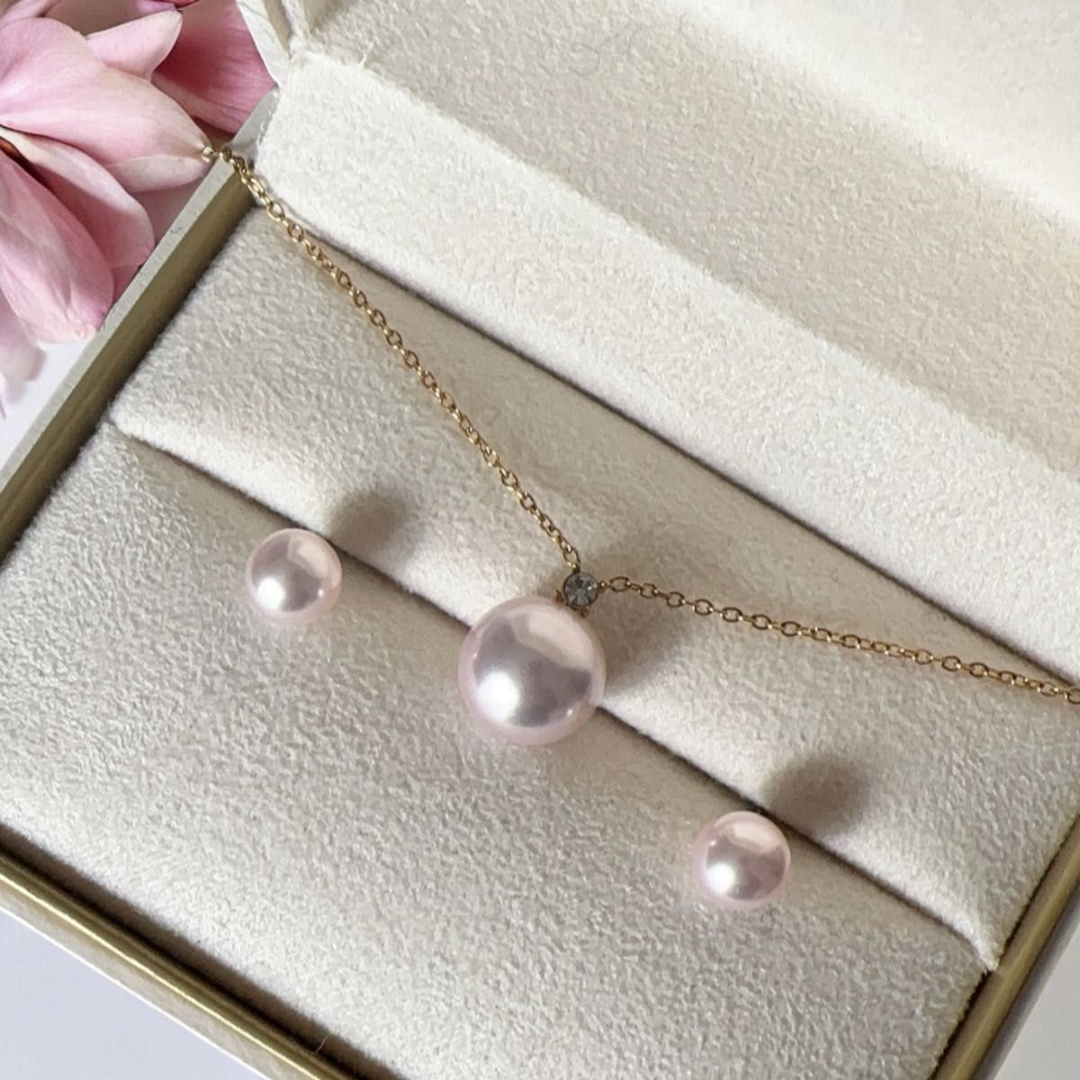 春 桜パール ピンクパール ネックレス ピアス セット かわいい 春 桜パール ピンクパール ネックレス ピアス セット かわいい