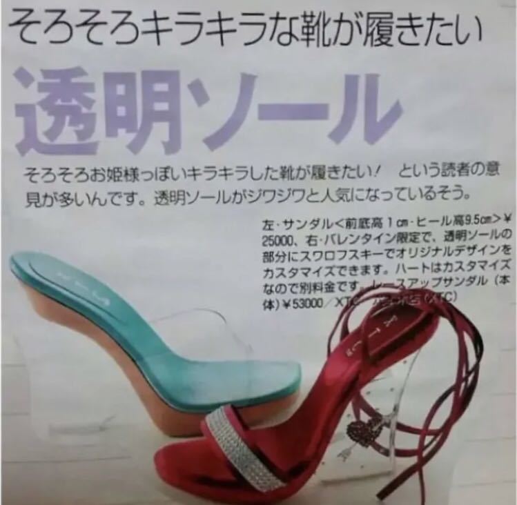 新品 Kris k クリアウェッジサンダル 天然ウッド仕様 オーダー 濃いデニム 6