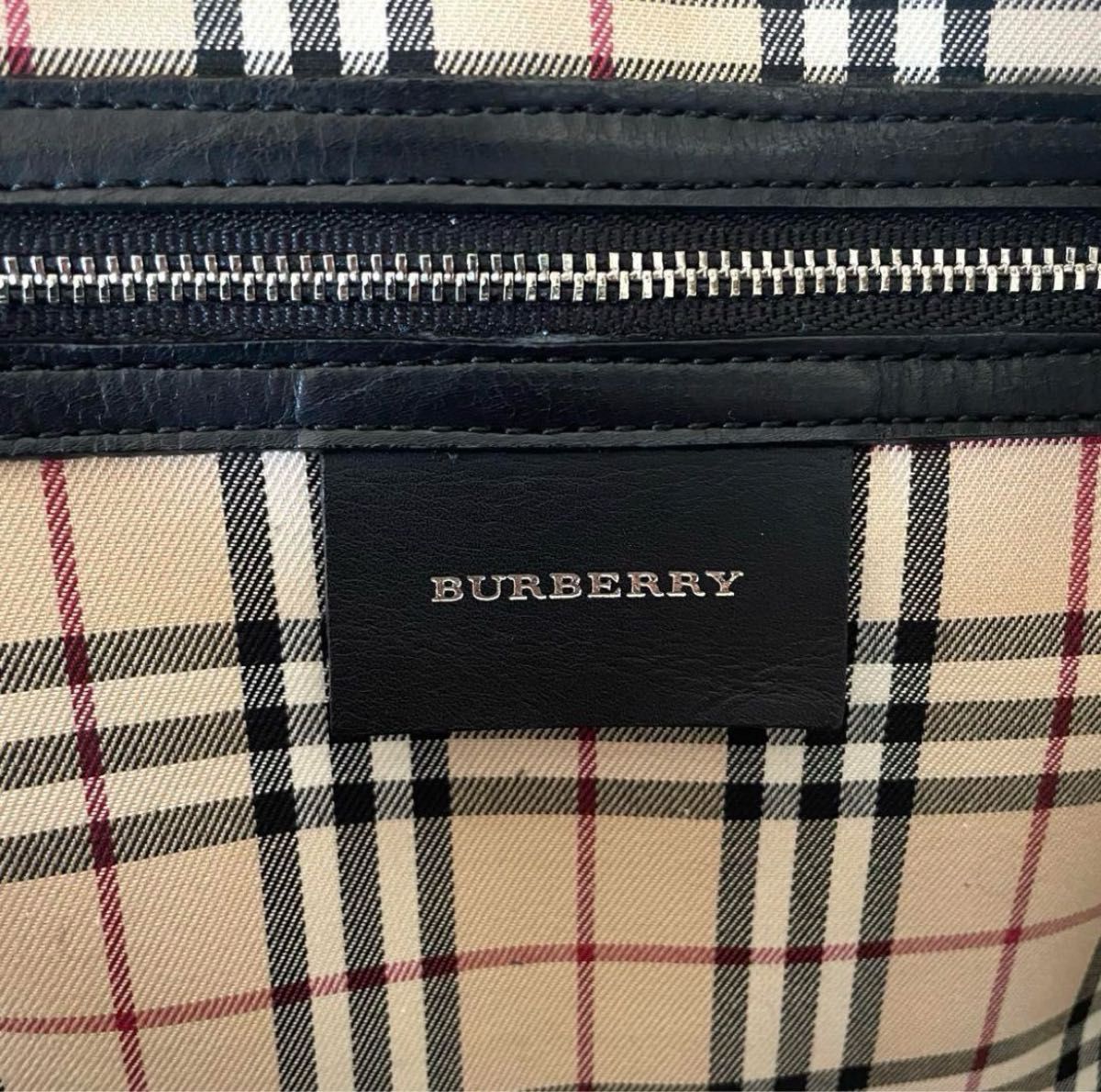 Burberry バーバリー ミニボストン ハンドバック レザー 裏地 Burberry バーバリー ミニボストン ハンドバック レザー 裏地